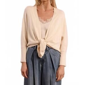 NEW MOLLY BRACKEN wrap knitted cardigan in cream
